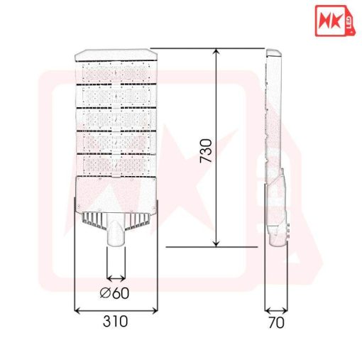 Đèn đường LED OEM Philips M11 - 250W - Thương hiệu HKLED